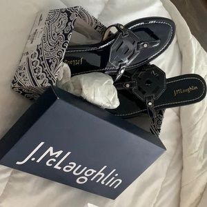 J. McLaughlin Lucy Coco Plum Women’s Sandals in Navy patent Size 7